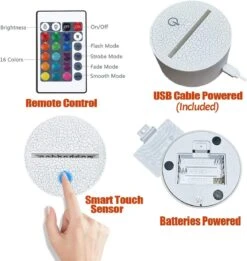 YTDZLTD 3D Gymnastics Night Light 16 Colors Changing USB Powered Remote Control Touch Switch Decor Lamp Optical Illusion Lamp LED Table Desk Lamp Children Kids Christmas Brithday Gift -Xmas Lighting Shop 71g3b3HxNgL. AC SL1238