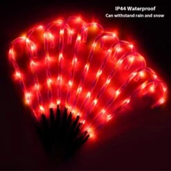 Candy Cane Outdoor Landscape Lights - 10 Pack 60 Red LEDs 21in Lighted Christmas Path Lights String With Memory Function 8 Flashing Modes End-to-End Plug In Waterproof Outside Candy Xmas Decorations -Xmas Lighting Shop 71g4aq70KiL. AC SL1500