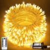 ECOCLEARN 𝟔𝟔𝐅𝐓 𝟐𝟎𝟎 𝐋𝐄𝐃 Christmas String Lights Outdoor/Indoor, Warm White String Lights Clear Wire, Waterproof 8 Modes Twinkle Lights Plug In Fairy Lights For Bedroom Party Home Decorations