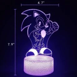 XVSGE Sonic Anime Lamp 3D Night Light For Kids -16 Colors 3D Illusion Lamp With Remote & Smart Touch,Bedroom Decorations Sonic Led Light, Birthday Christmas Gifts For Teens Boys Girls Kids -Xmas Lighting Shop 71ggFiimL. AC SL1500