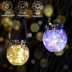 Solar Lantern Solar Lights Outdoor Waterproof 6-Pack,2 Modes Multi-Color+ Warm Solar Powered Hanging Lights Cracked Glass Hanging Globes For Christmas Decoration, Shepherd Hook, Garden Tree Ornaments -Xmas Lighting Shop 71givZuMw0L. AC SL1500