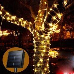 Solar String Lights Outdoor Waterproof Rope Lights 33ft 100 LEDs Copper Wire Tube Lighting Holiday Christmas Yard Patio Road Pathway Decoration Fairy Lights (Y-H-TY-WW) -Xmas Lighting Shop 71gp6yTaG9L. AC SL1000