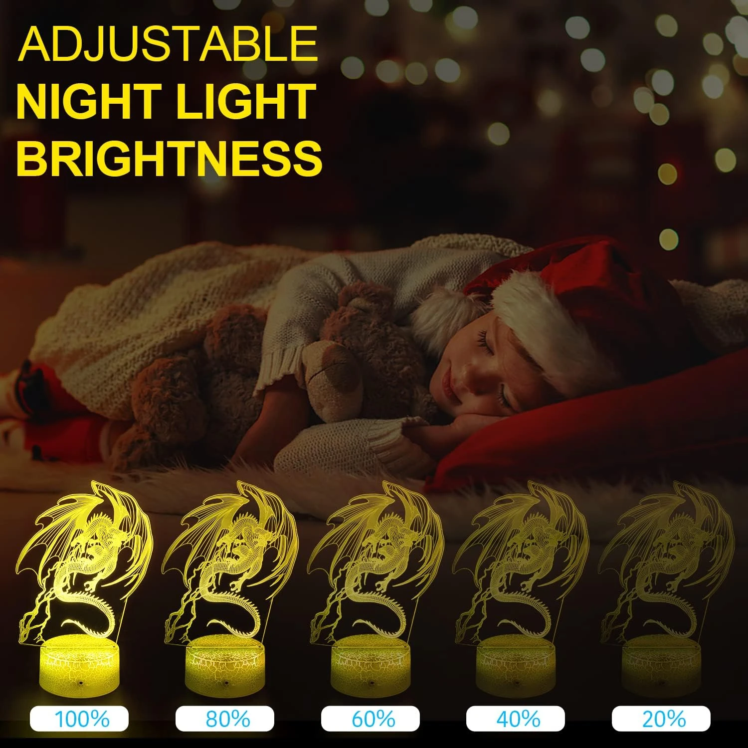 Uyeyuy Dragon Lamp, Dragon Toys Dinosaur Night Light For Boys,16 Colors Dimmable Remote Control Smart Dragon Light, Best Christmas Birthday Dragon Gifts For 3-12 Year Old Boy Girl Kids 3 Uyeyuy Dragon Lamp, Dragon Toys Dinosaur Night Light For Boys,16 Colors Dimmable Remote Control Smart Dragon Light, Best Christmas Birthday Dragon Gifts For 3-12 Year Old Boy Girl Kids - Image 3