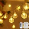 Metaku Globe Fairy Lights Battery Operated 33ft 80LED String Lights With Remote Waterproof Indoor Outdoor Hanging Decorative Christmas Lights For Home Party Patio Garden Wedding