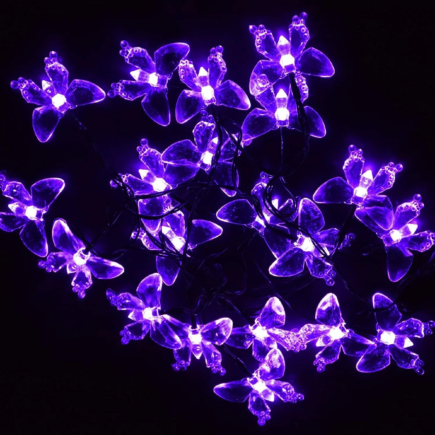WONFAST Solar String Lights, Waterproof 16ft 20LED Butterfly Christmas Fairy Lights Decorative Lighting For Home Party Wedding Patio Garden Porch Balcony (Purple) 8 WONFAST Solar String Lights, Waterproof 16ft 20LED Butterfly Christmas Fairy Lights Decorative Lighting For Home Party Wedding Patio Garden Porch Balcony (Purple) - Image 8