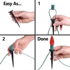 Holiday Lighting Outlet Christmas Light Stakes | Universal 5-Inch Outdoor Light Stakes For C9 Or C7 Light Sockets | Improved Break-Resistant Design | For Use On Lawn Or Pathway | Pack Of 100 -Xmas Lighting Shop 71hWImi7fL. AC SL1500