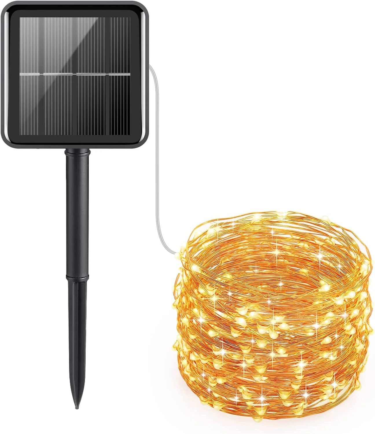 AMIR Upgraded Solar String Lights Outdoor, 39Feet 120 LED Copper Wire Light, 8 Modes Solar Powered Fairy Lights, Waterproof Solar Decoration Lights For Garden Yard Party Wedding Christmas (Warm White) 1 AMIR Upgraded Solar String Lights Outdoor, 39Feet 120 LED Copper Wire Light, 8 Modes Solar Powered Fairy Lights, Waterproof Solar Decoration Lights For Garden Yard Party Wedding Christmas (Warm White)