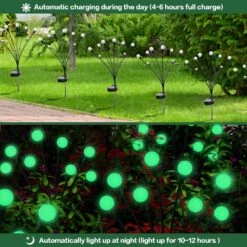 X-GiftKey Green Firefly Garden Decorations Solar Swaying Lights Outdoor - 16LED Wind Dance Green Lights With Holiday Decor,Starburst Swaying Solar Garden Lights For Yard Patio Lawn Christmas Decor -Xmas Lighting Shop 71hbnDEaZqL. AC SL1000