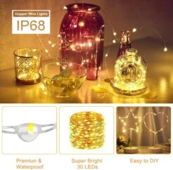 12 Pack 10Ft(3m) 30 LED Twinkle Lights Battery Operated, 3 Speed Modes, Extra 12 Batteries For Replacement, Mini Waterproof String Lights, Fairy Lights For DIY Christmas Decoration -Xmas Lighting Shop 71hlFHHbGGL. AC SL1500