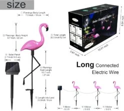 Flamingo Garden Solar Lights 3 Pieces Waterproof And Solar Powered Outdoor Decorative Stake Pink Lights For Pathway Lawn Yard Landscape Path Christmas Decorations Gifts -Xmas Lighting Shop 71iLsMb1IwL. AC SL1500