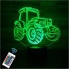 Glorivo Tractor Night Light,16 Colors Remote Control & Smart Touch Dimmable 3D Illusion Bedside Lamp,Bedroom Decoration Birthday Christmas Toy Gift For Kids Boys Girls Friends