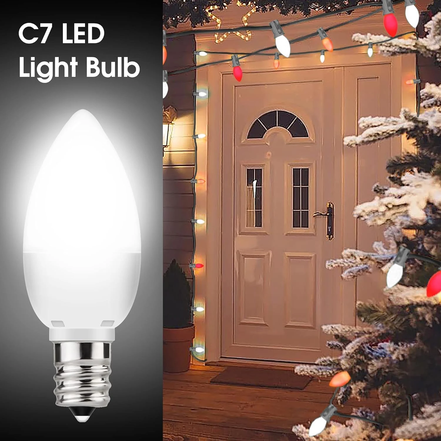 Flaspar LED C7 Night Light Bulb, 1W(10 Watt Equivalent) Candelabra E12 Base Mini LED Bulb, Daylight White 6000K For For Christmas Villages, Chandelier, Ceiling, Low Watt Led Light Bulbs, 6 Pack 3 Flaspar LED C7 Night Light Bulb, 1W(10 Watt Equivalent) Candelabra E12 Base Mini LED Bulb, Daylight White 6000K For For Christmas Villages, Chandelier, Ceiling, Low Watt Led Light Bulbs, 6 Pack - Image 3