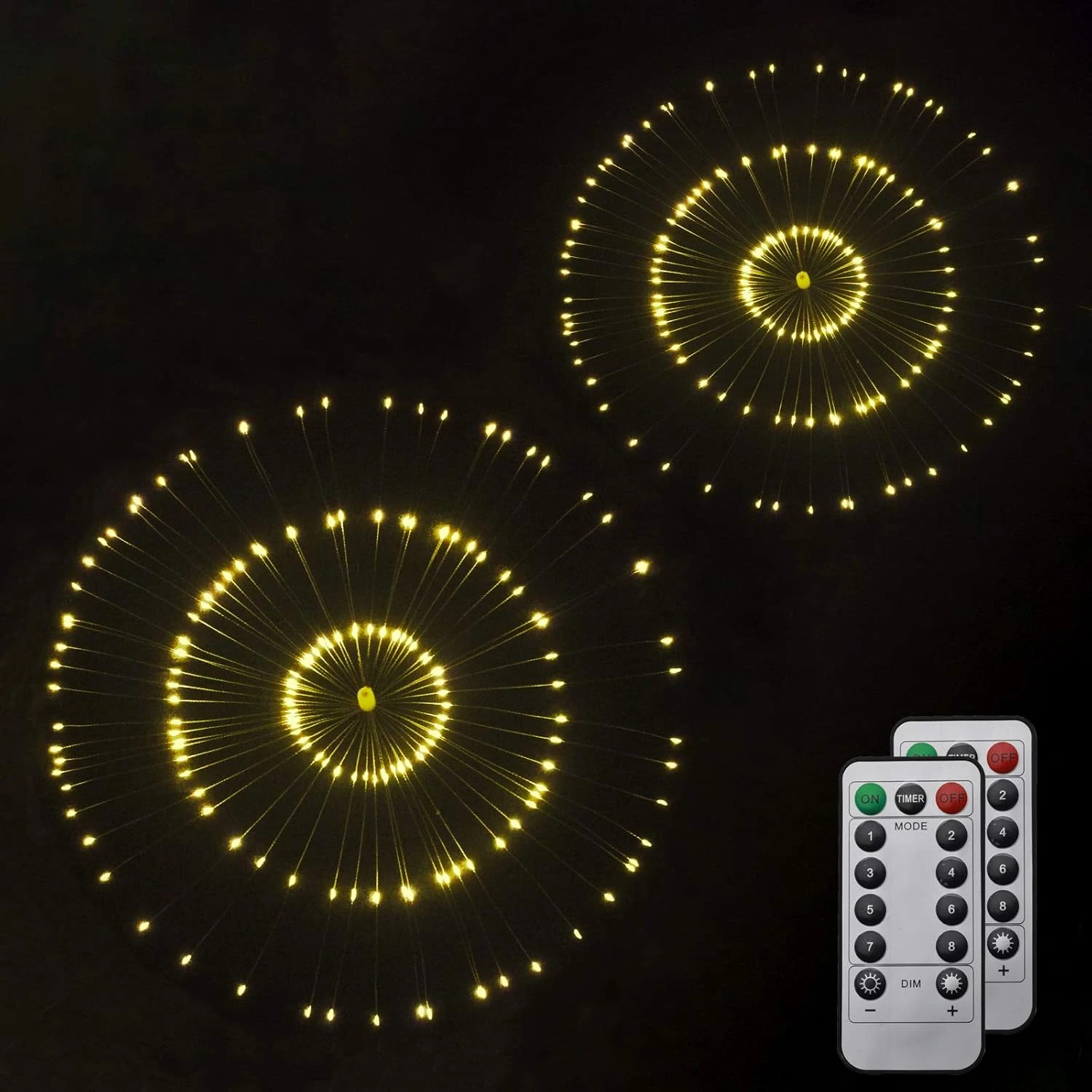 HEAGEERO Outdoor Battery Operated Chandelier 2 Pack,Firework Lights Starburst Light 180 LEDs,Ceiling Hanging Decorative For Party Christmas,Indoor Using 2 HEAGEERO Outdoor Battery Operated Chandelier 2 Pack,Firework Lights Starburst Light 180 LEDs,Ceiling Hanging Decorative For Party Christmas,Indoor Using - Image 2