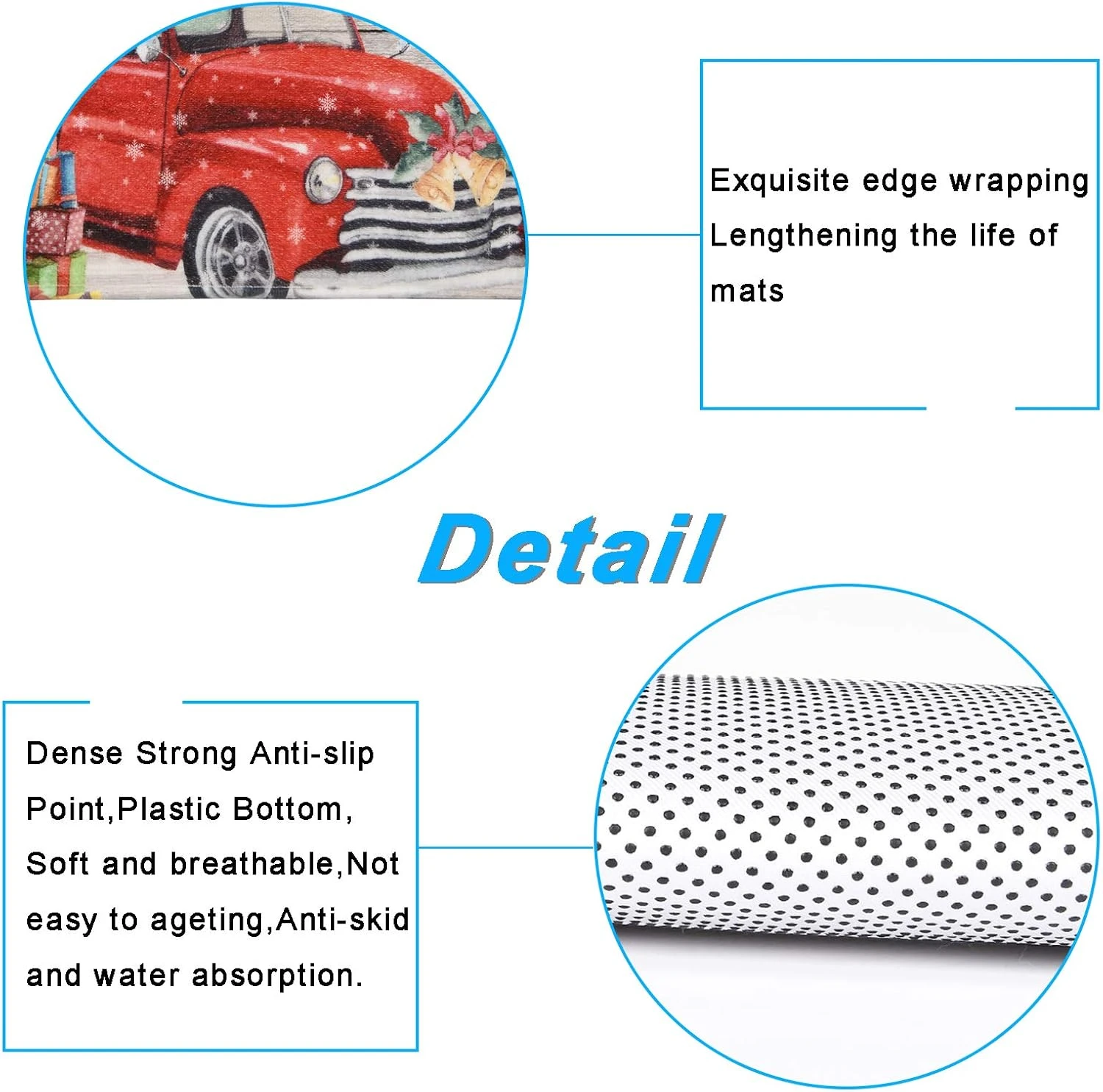 Ikfashoni 4 Pcs Christmas Shower Curtains Set With Non-Slip Rugs, Toilet Lid Cover And Bath Mat, Vintage Wooden Snowflake Shower Curtain With 12 Hooks, Xmas Tree Red Truck Shower Curtain For Bathroom 6 Ikfashoni 4 Pcs Christmas Shower Curtains Set With Non-Slip Rugs, Toilet Lid Cover And Bath Mat, Vintage Wooden Snowflake Shower Curtain With 12 Hooks, Xmas Tree Red Truck Shower Curtain For Bathroom - Image 6