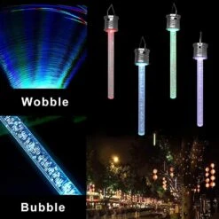 LIZHOUMIL 4 Pieces Solar Hanging Light,Acrylic Bubble Tube Light With Handle,RGB 7 Color Changing Garden Lights For Christmas Tree Party Yard Garden Patio Courtyard Fences Pathway Walkway Decoration -Xmas Lighting Shop 71jIJXgi2xL. AC SL1001