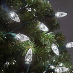 70 C6 LED Cool White Indoor-Outdoor Christmas String Lights, 24 Ft, LED String Lights Outdoor Tree Lights LED Cool White Christmas String Lights For Bedroom -Xmas Lighting Shop 71jLclEuExL. AC SL1200