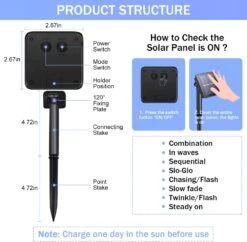 POTIVE 2 Pack Solar Rope Lights, 33 Ft 100 LED Solar Rope Lights Outdoor Waterproof, 8 Modes Solar String Lights For Patio Pool Garden Wedding Fence Walkway Christmas Decor (White) -Xmas Lighting Shop 71jomV2d03L. AC SL1500