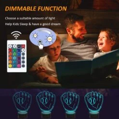 FULLOSUN Baseball Gifts For Kids, 3D Glove Night Lights Illusion Bedside Lamp 16 Colors Changing With Remote Control For Boy Valentine's Day Christmas Thanksgiving Xmas -Xmas Lighting Shop 71jt9wnj1wS. AC SL1300