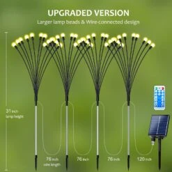 Gorrzai Solar Garden Lights 4 Pack 10 LED Outdoor Solar Firefly Lights 8 Modes Swaying Lights, Sway By Wind, Waterproof Solar Garden Stake For Pathway, Yard, Patio, Lawn, Christmas Decor -Xmas Lighting Shop 71jvIFCKesL. AC SL1500