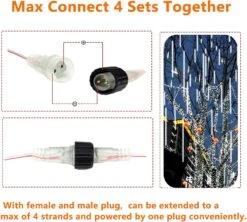 2-Pack Christmas Decorations Lights Outdoor, Total 384LED Meteor Shower Lights Rain Drop Lights 30cm 16 Tubes Indoor Outdoor Snow Cascading String Lights For Xmas Tree Roof Party Garden (Cool White) 13 2-Pack Christmas Decorations Lights Outdoor, Total 384LED Meteor Shower Lights Rain Drop Lights 30cm 16 Tubes Indoor Outdoor Snow Cascading String Lights For Xmas Tree Roof Party Garden (Cool White) -Xmas Lighting Shop 71kMWT1dkfL. AC SL1500