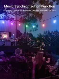 48FT Outdoor String Lights, Commercial Grade Color Changing With Music Sync, Remote And 15+1 Shatterproof LED Edison Bulbs Dimmable Patio String For Christmas Holidays Parties Illuminate Your Space -Xmas Lighting Shop 71kNAe xvyL. AC SL1500