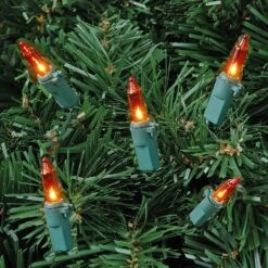 Novelty Lights 50 Light Amber Christmas Mini String Light Set, Green Wire, Indoor/Outdoor UL Listed, 11' Long -Xmas Lighting Shop 71kPL7wLciL. AC SL1000
