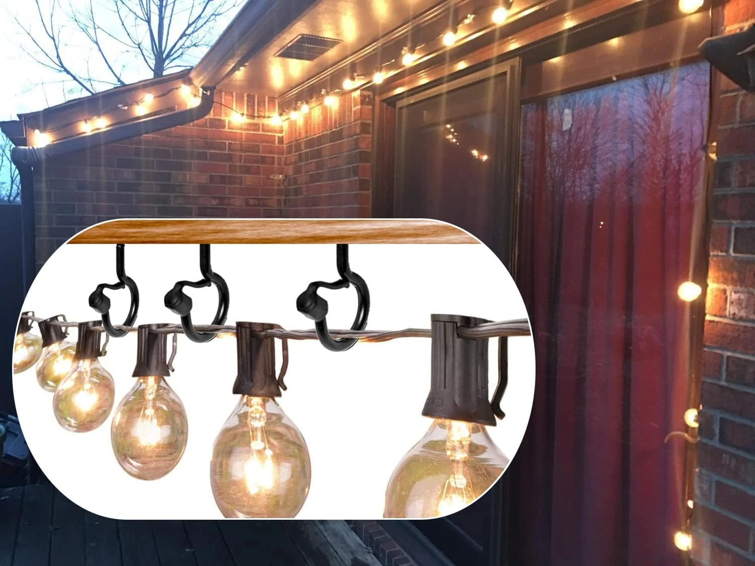 Q-Hanger Hooks For Outdoor String Lights Safety Screw Hook Home Christmas Lights Hanger Hooks For Garage New Year Party Outdoor Wire Fairy Led Lights (Hook C) 2 Q-Hanger Hooks For Outdoor String Lights Safety Screw Hook Home Christmas Lights Hanger Hooks For Garage New Year Party Outdoor Wire Fairy Led Lights (Hook C) - Image 2