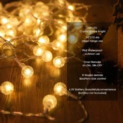 CAMANTU Globe String Lights Outdoor, Battery Operated String Lights 34 FT 100 LED 8 Modes With Remote Globe String Lights For Bedroom, Christmas Tree Globe Lights For Patio Party Wedding,Warm White -Xmas Lighting Shop 71kkZnPYnL. AC SL1500