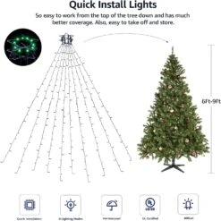 Christmas Tree Lights Christmas Lights Outdoor Indoor 400Led 9.84Ft 10 Lines Christmas Lights With 8 Modes And Timer, Fairy Tree Lights For Wedding Home Party 6Ft - 9Ft Xmas Tree Decor(Multicolor) -Xmas Lighting Shop 71kkm61VaxL. AC SL1500
