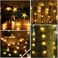 Christmas Solar Star String Lights 66FT 150LED Outdoor Solar Patio Lights Garden Tree Lights Outside Twinkle Fairy Lights With 11 Modes Remote Waterproof 4 Colors Changing For Yard Party Decor -Xmas Lighting Shop 71klAzuYGTL. AC SL1000