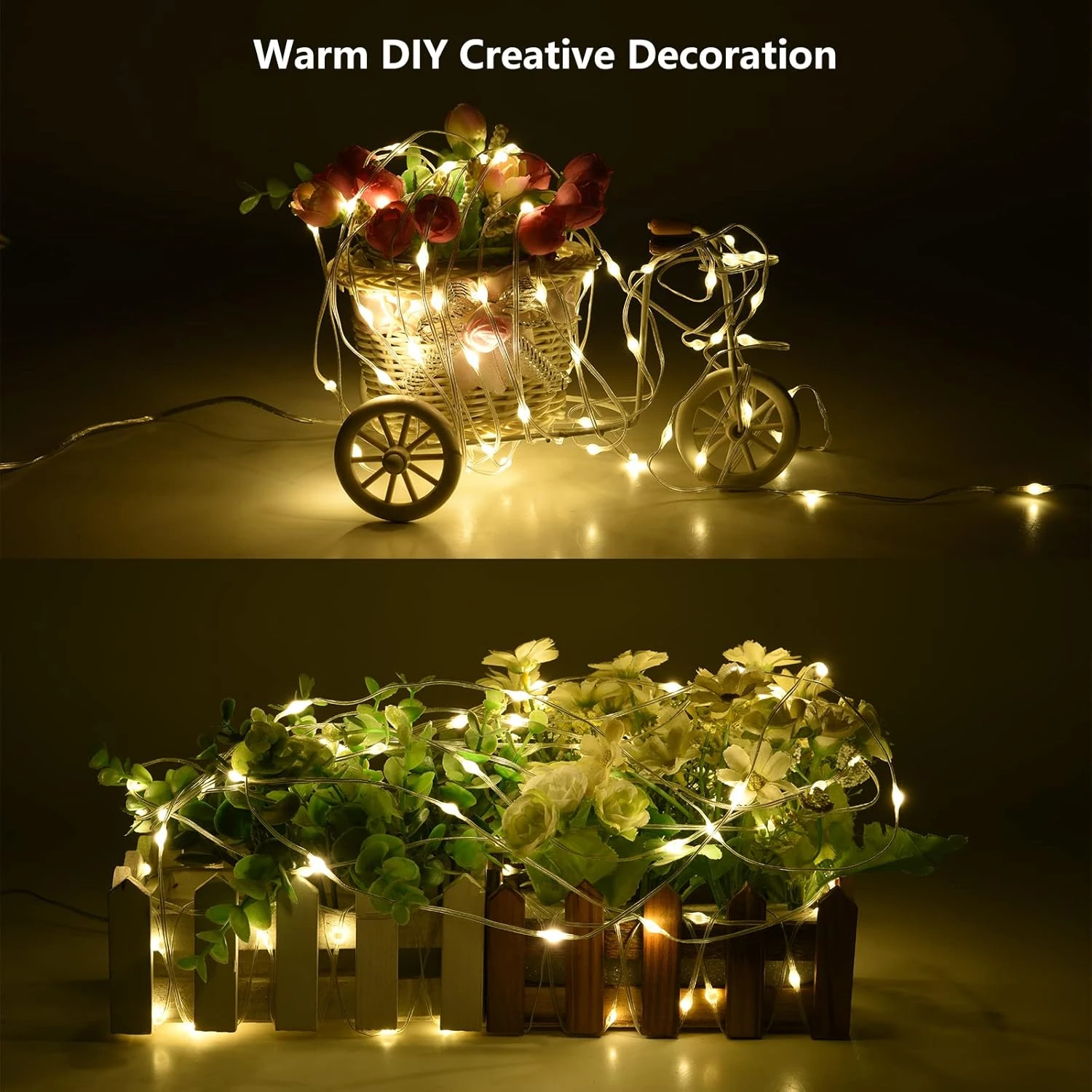 Fairy Lights USB Plug In, 2 Pack×33ft LED String Lights With Remote, 8 Modes Fairy String Lights, Christmas Lights Indoor Outdoor, Twinkle Lights For Bedroom, Party,Garden,Tree (Warm White) 6 Fairy Lights USB Plug In, 2 Pack×33ft LED String Lights With Remote, 8 Modes Fairy String Lights, Christmas Lights Indoor Outdoor, Twinkle Lights For Bedroom, Party,Garden,Tree (Warm White) - Image 6