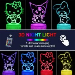 Sunduck 3D Illusion Cat Night Light For Kids - 3 Patterns And 16 Colours Change With Remote Control Kitty Lamp Room Decor Birthdays Holidays Christmas Gifts For Kids And Girls -Xmas Lighting Shop 71l2fGcdbHL. AC SL1200