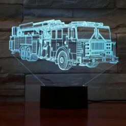3D Lamp LED Fire Truck Nightlights Or Firemen Shape Sleeps Touch Lamp Night Light Dimmable 7 Color Visual Light Kids Bedside Nightlight Firemen Decor Christmas Kids' Room Fire Truck Room Gift -Xmas Lighting Shop 71lFYyX5ymL. AC SL1080