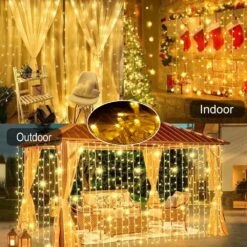 600 LED Solar Curtain Lights Outdoor Remote Control Gazebo Light 8 Modes Waterproof Waterfall Fairy Light String Window Wall Hanging Solar Patio Light Outside Wedding Party Christmas Decor, Warm -Xmas Lighting Shop 71lJgOkvu9L. AC SL1000