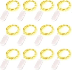 XINKAITE 12pcs Led String Lights Waterproof 7.2ft/20 LEDs Fairy Lights Battery Operated String Lights For Wedding, Home, Garden, Party, Christmas Decoration Luces