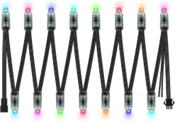 SEZO WS2811 Diffused String Light Dream Color RGB Individually Addressable LED Pixels Module For Christmas Party Outdoor Advertising Decor IP68 Waterproof 12mm 50PCS/Set DC5V (Black Wire)