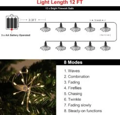 10 Pieces Battery Operated Christmas Starburst Lights, 150 Led 8 Twinkle Functions Firework Lights For Trees Christmas Decorations Indoor Outdoor Party Patio -Xmas Lighting Shop 71m5vEfUl4L. AC SL1500