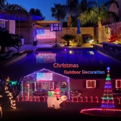 American Flag String Lights With 420 Super Bright LEDs, For Independence Day, July 4th, Memorial Day, Veterans Day, Christmas Decorations. Waterproof LED USA Flag Light For Yard, Garden Outdoor Decor -Xmas Lighting Shop 71m8c7cbzmL. AC SL1500