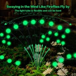 X-GiftKey Green Firefly Garden Decorations Solar Swaying Lights Outdoor - 16LED Wind Dance Green Lights With Holiday Decor,Starburst Swaying Solar Garden Lights For Yard Patio Lawn Christmas Decor -Xmas Lighting Shop 71mH JhpTlL. AC SL1000