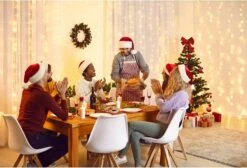 Echosari 300 LED Curtain Lights Battery Operated, 9.8ft×9.8ft Hanging Lights With Remote Timer Outdoor Curtain Window Lights For Bedroom Patio Wedding Backdrop Christmas Party Decór (Warm White) -Xmas Lighting Shop 71mMkG0VzwL. AC SL1500