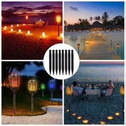 EVOSUMMER 8 PCS X 8.25" Plastic Ground Spikes,Solar Torch Lights Replacement ABS Plastic Ground Spikes Stake For Christmas Pathway Markers (8 PCS Plastic Spikes) -Xmas Lighting Shop 71nEqLa3VBL. AC SL1000