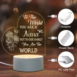 BeneCharm Nana Gifts From Grandkids, Nana Birthday Gifts From Granddaughter, Grandson, Grandkids, Acrylic Night Light Gifts For Nana Mother's Day Christmas Thanksgiving Day -Xmas Lighting Shop 71nTq7DWklL. AC SL1500