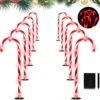 RED Lights Christmas Candy Cane Pathway Markers Lights With 8 Modes & Stakes, 22 Inch Christmas Lights Outdoor Christmas Decorations Xmas Candy Cane Christmas Decor For Walkway Yard Patio Lawn Garden
