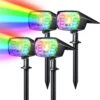 Biling Solar Spot Lights Outdoor, 4Pack 12 Colors Solar Lights For Outside IP67 Waterproof, Solar Landscape Lights Festivals Lights For House Yard Garden Christmas Decorations