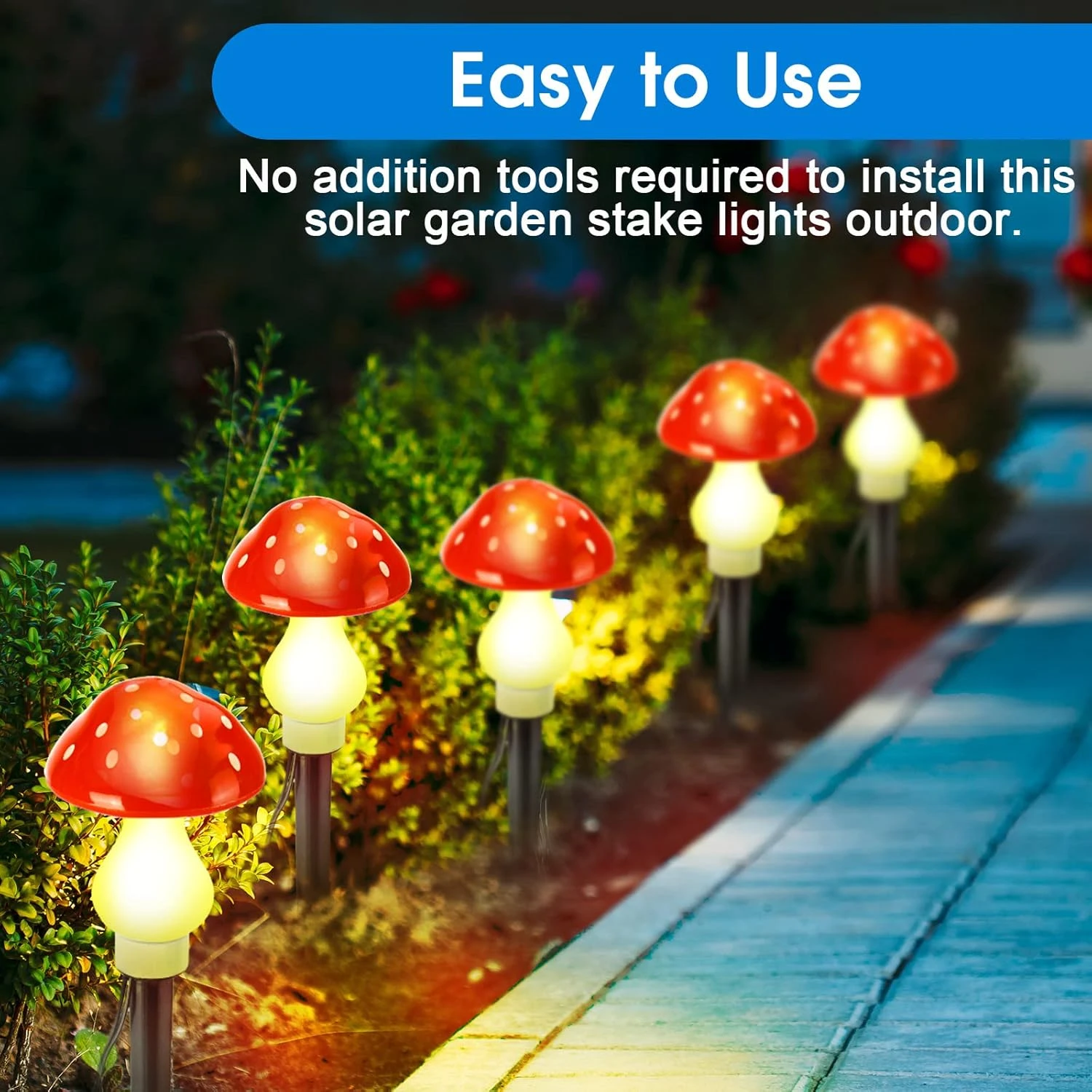 12 Pcs Outdoor Solar LED Mushroom Lamp Cute Mushroom Light Mushroom Solar Lights 8 Modes Waterproof Garden Lamp Outside Decor For Christmas Halloween Garden Yard Patio Pathway Lawn (Red) 6 12 Pcs Outdoor Solar LED Mushroom Lamp Cute Mushroom Light Mushroom Solar Lights 8 Modes Waterproof Garden Lamp Outside Decor For Christmas Halloween Garden Yard Patio Pathway Lawn (Red) - Image 6