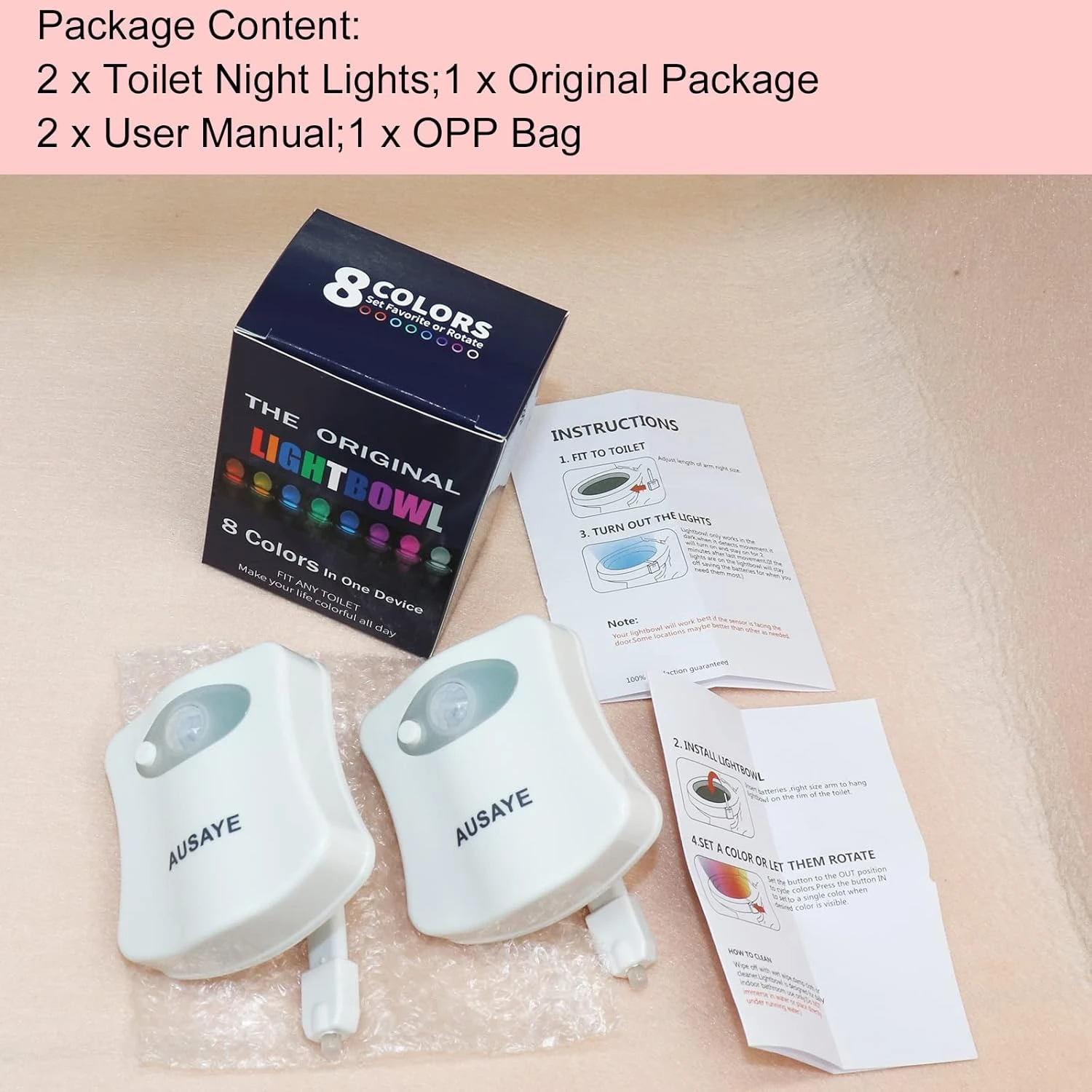 2Pack Toilet Light Motion Sensor Activated Toilet Bowl Night Lights, AUSAYE Led 8 Colors Toilet Night Light Fun Lamp On Toilet Seat Bathroom Night Light For Kids Adults Christmas Gifts 6 2Pack Toilet Light Motion Sensor Activated Toilet Bowl Night Lights, AUSAYE Led 8 Colors Toilet Night Light Fun Lamp On Toilet Seat Bathroom Night Light For Kids Adults Christmas Gifts - Image 6