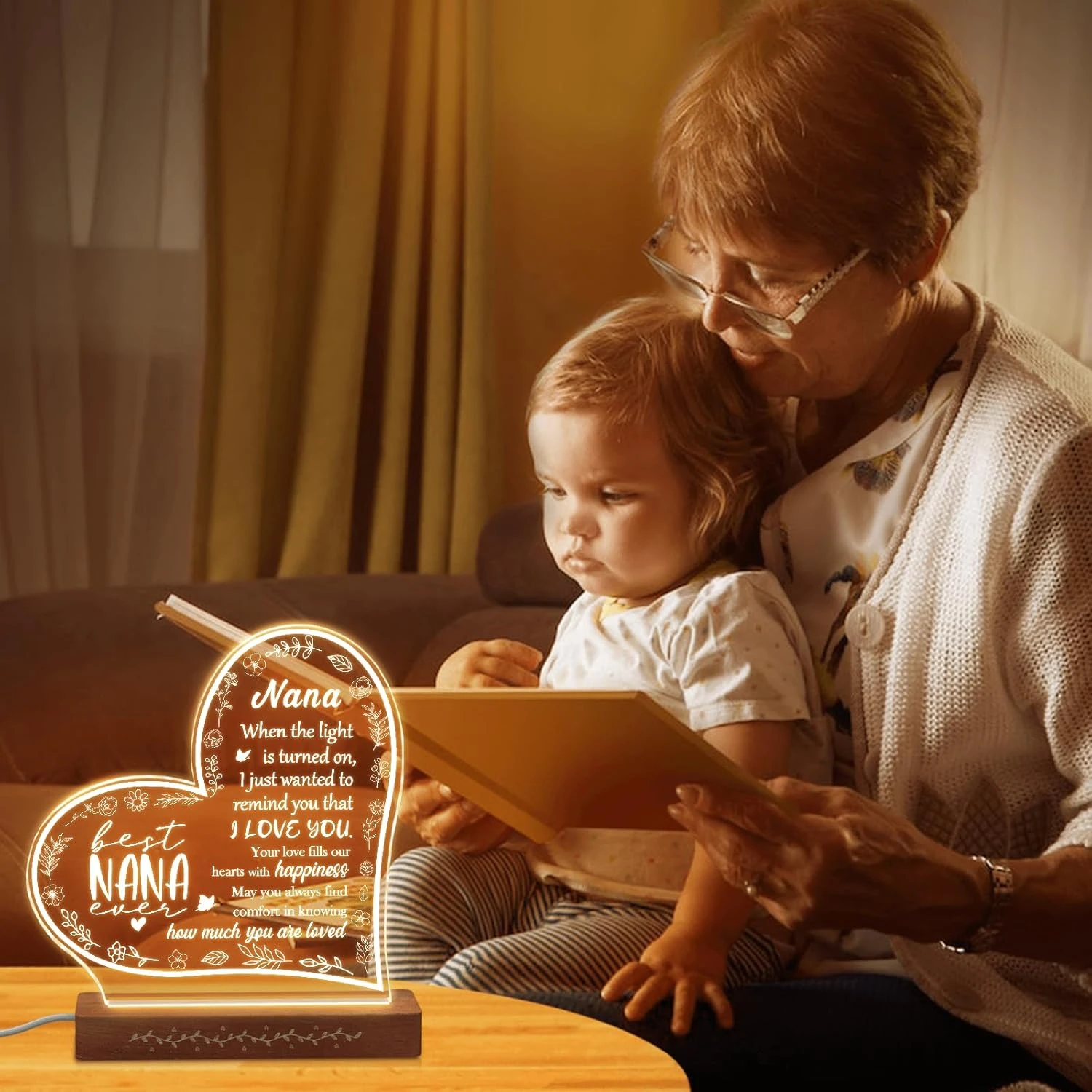 Grandma Birthday Gifts - Gifts For Nana From Granddaughter Grandson, Gigi Mimi Gifts From Grandchildren Grandkids - 60th 70th Birthday Gifts For Nana, Christmas Gifts For Grandma Acrylic Night Light 5 Grandma Birthday Gifts - Gifts For Nana From Granddaughter Grandson, Gigi Mimi Gifts From Grandchildren Grandkids - 60th 70th Birthday Gifts For Nana, Christmas Gifts For Grandma Acrylic Night Light - Image 5