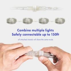 West Ivory 288LEDs, 25ft Blue LED Rope Light W/ 8 Mode 1/2" Thick, Controller Connectable Outdoor Permanent Waterproof Accent Exterior Lighting, ETL Certified, Holiday Christmas Backyard Decor -Xmas Lighting Shop 71oUTOMcsdL. AC SL1500