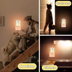 KUNDGLA Angel Stained Glass Night Light Decorative Wall Plug In Nightlight For Hallway Bedroom Bathroom Kitchen Home Décor, Gift For Birthday Christmas Valentine Holidays - Yellow Angel -Xmas Lighting Shop 71oeunVQfsL. AC SL1500