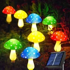 Newest Version 8-Pack Solar Mushroom Lights For Garden Decor, 8 Modes Waterproof Outdoor Multi-Colored Mushroom LED Fairy Lamp For Christmas Halloween Garden Yard Lawn